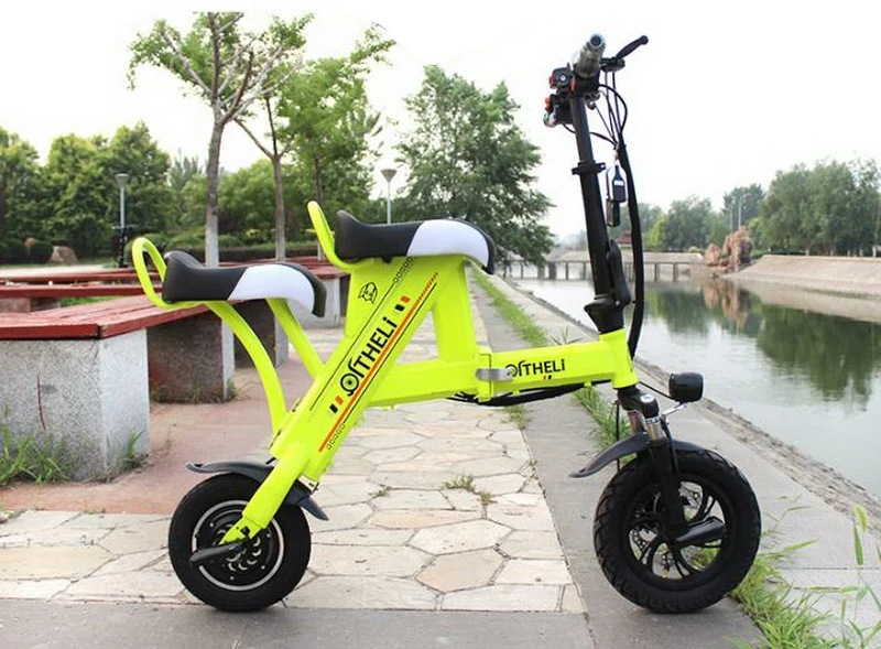 Flash Deal Venividivici Super light Mini-electric bike with Basket folding female small electric car lithium battery adult scooter 3