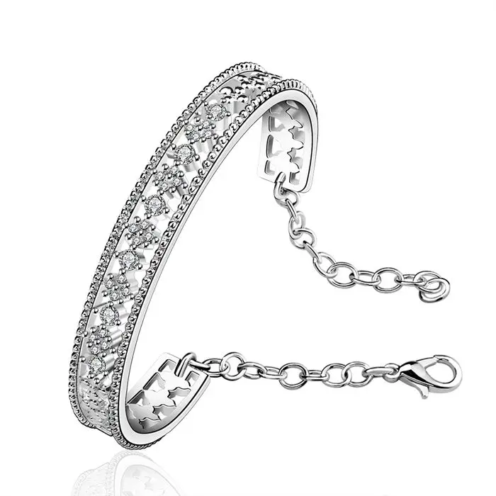 Bangle 925 Silver Bangle 925 Silver Inlaid Zircon Bangle Women s Trendy