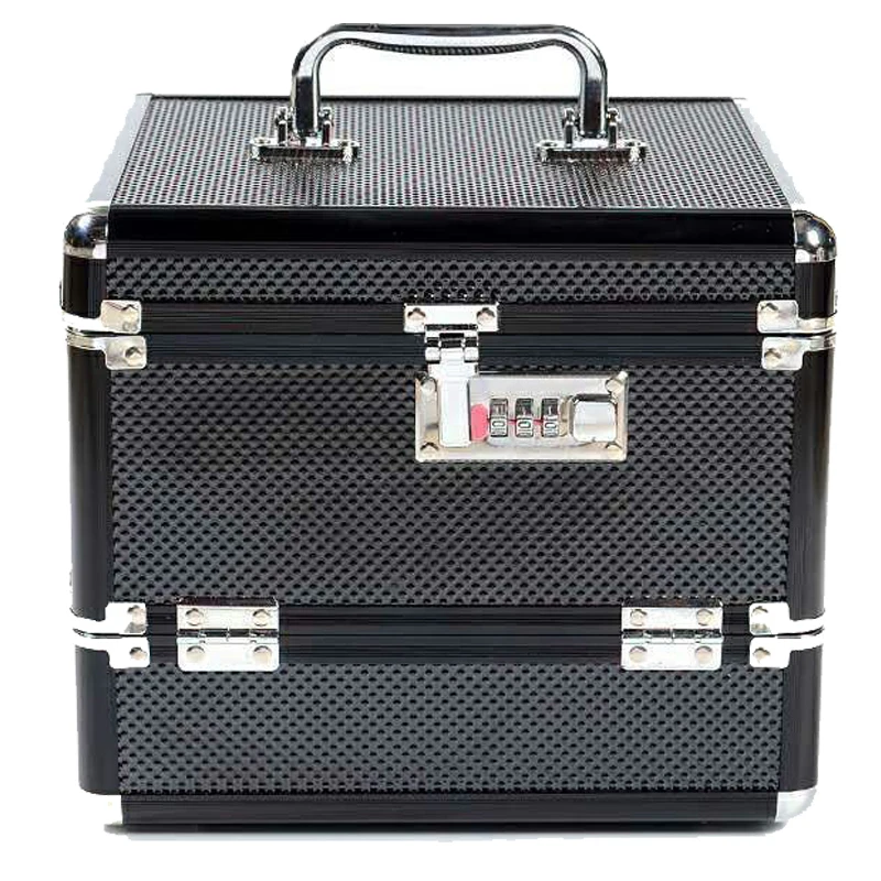 Hot Sale New Professional Aluminium Alloy Make Up Box Makeup Case Beauty Case Cosmetic Bag Multi