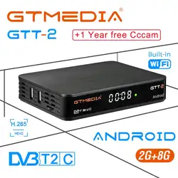 GTT-2 Android 6,0 Amlogic S905D Smart ТВ коробка + DVB-T/T2/C 2 GB 8 GB с Управление 2,4 ГГц Wi-Fi H.265 4 K медиаплеер телеприставку IP ТВ