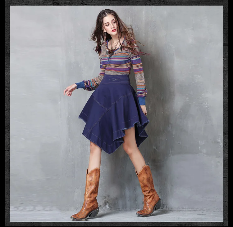 asymmetrical denim skirt (8)