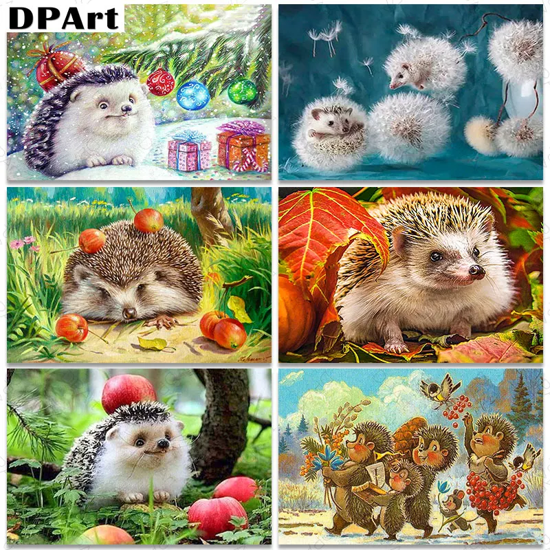 

Diamond Painting Full Square/Round Drill Cartoon Hedgehog 5D Daimond Embroidery Cross Stitch Kit Mosaic Rhinestone Picture A022
