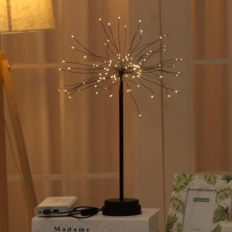 

HobbyLane LED Solar Dandelion Shape Copper Wire Fireworks Night Light for Christmas Decoration Table Lamp
