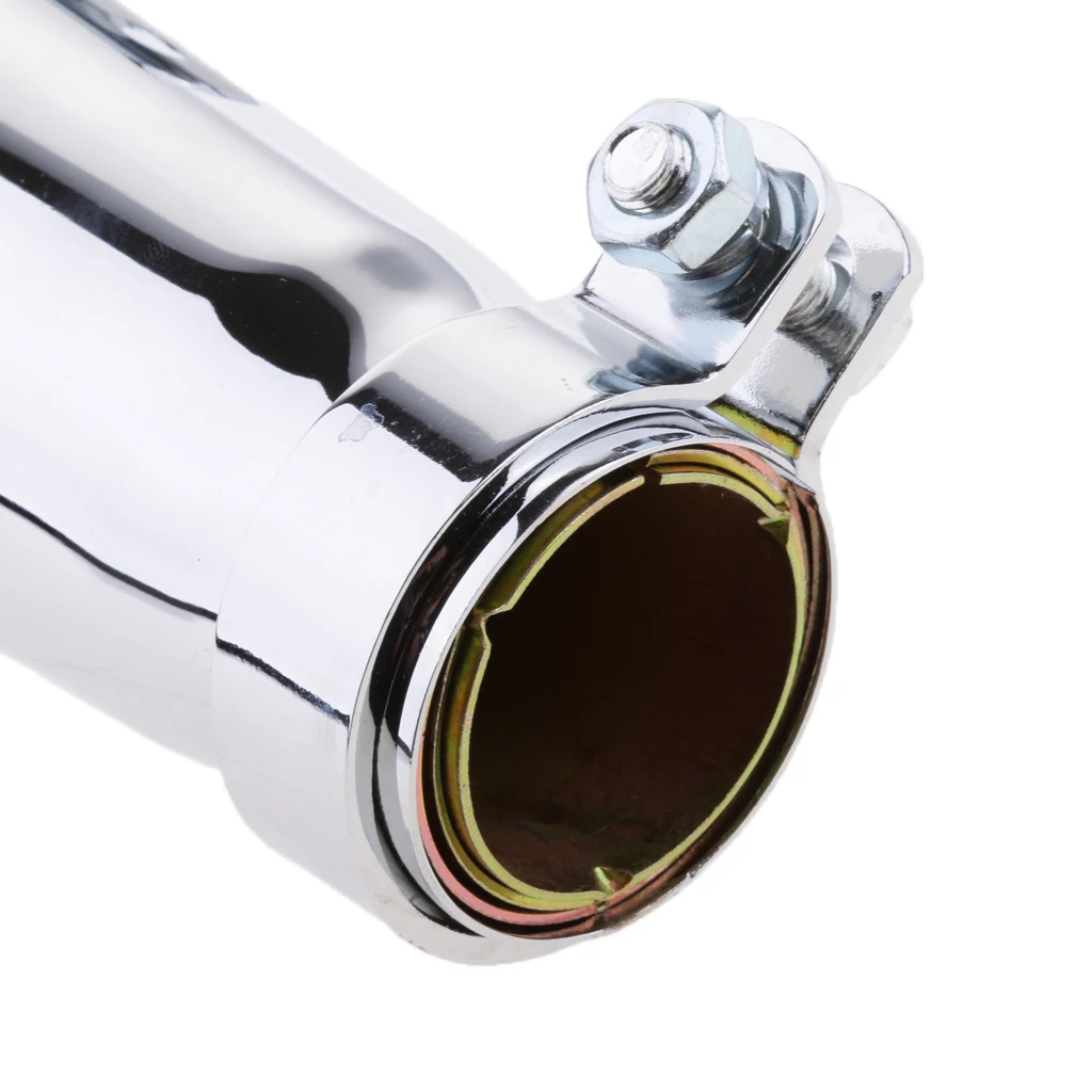 2 inch 50mm Chrome Slip-On Mufflers Exhaust Pipe Tube Assembly Parts Fit for Most Motorcycle 