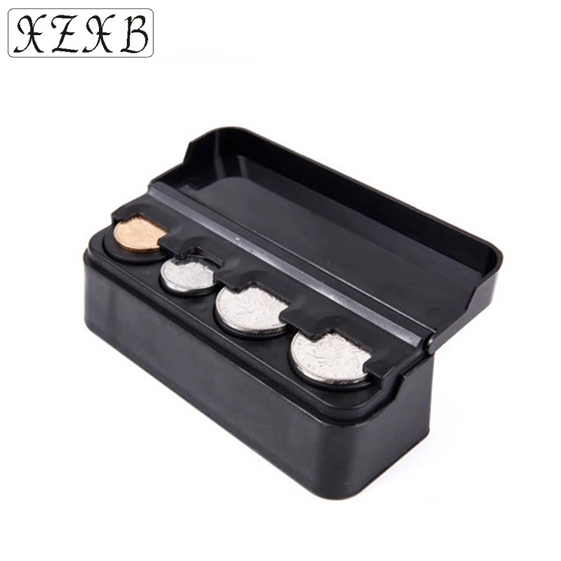 

Fashion Hot Sell Auto On-board coin box Euro Coin Dispenser Coins Purse Wallet Holders Car Coin Pocket Cases Storage PlasticBox