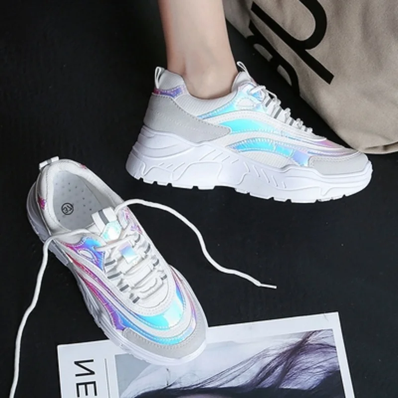 

2019 new casual shoes female color matching lace-up comfortable casual shoes ulzzang wild women's casual shoes