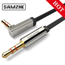 SAMZHE 3.5mm Aux Cable 90 degree Audio Flat Cable Stereo Audio Gold Plated Auxiliary Cable for Car Cellphone Earphone Beats