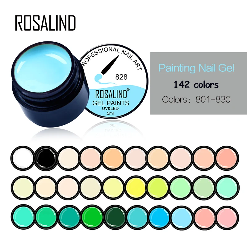

Rosalind Brand Professional Nail Art High Quality 5ml New Fashion Pigment Nude Green White LED UV Nail Gel Paints Polish