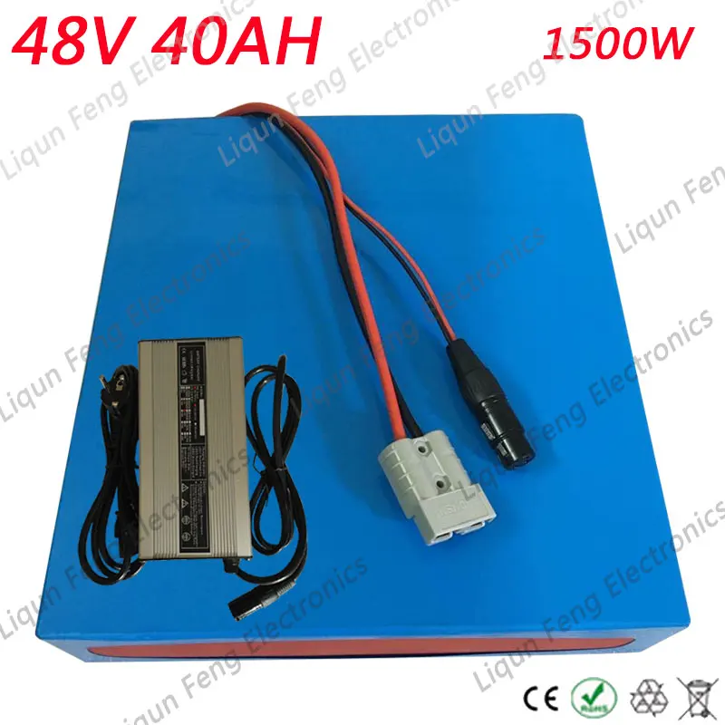 Best 48V 40AH 1500W Electric bike Battery 48V 40AH Electric Bicycle lithium Battery 50A BMS and Charger 48V li-ion scooter battery 0