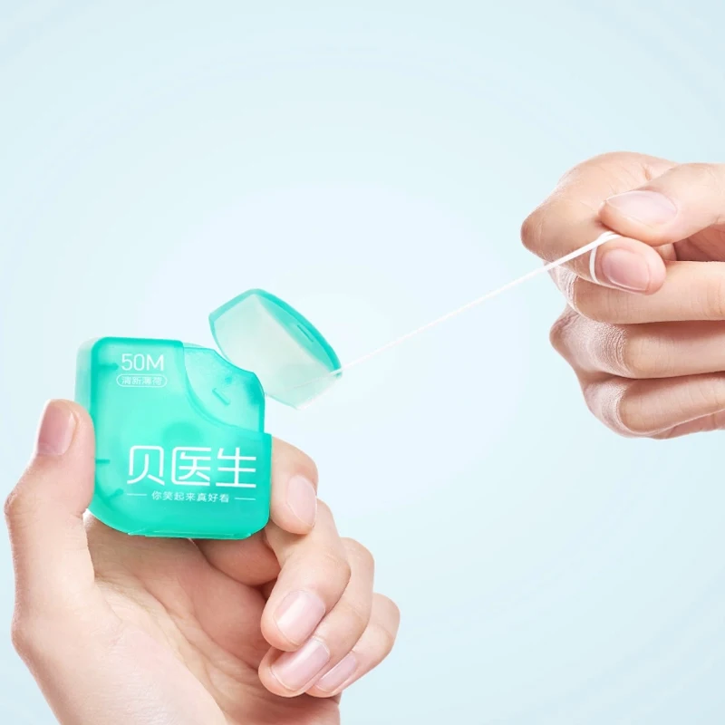 Зубная нить Xiaomi Doctor B зубная со вкусом мяты 50 м палочка для ухода за полостью рта с