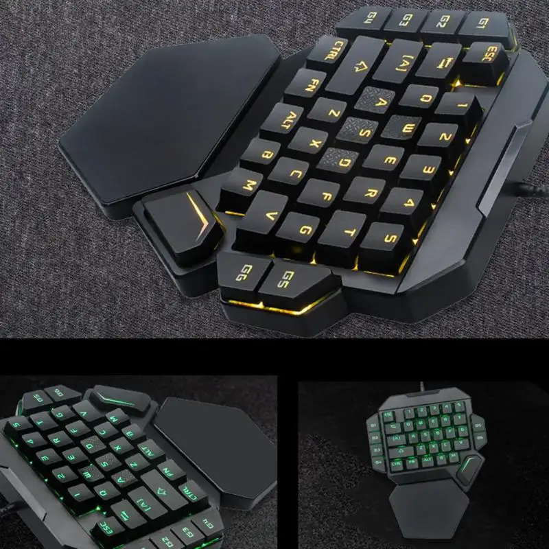 K50 проводная USB Одноручная клавиатура макро определение Механическая игровая клавиатура ABS семь цветов подсветка для компьютера ПК игры