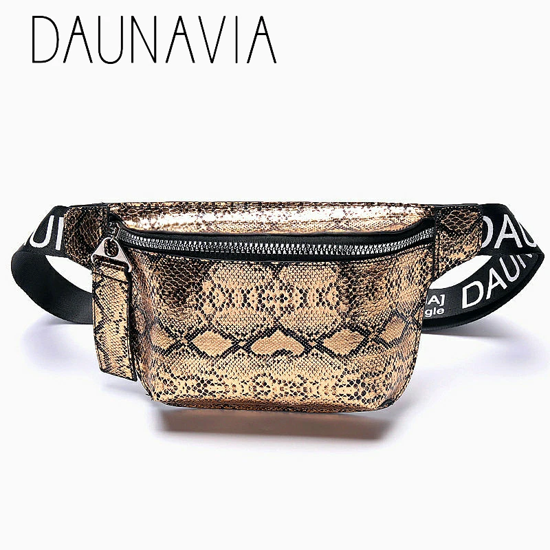 DAUNAVIA серпантин поясная сумка из искусственной кожи для женщин дизайнерская сумка на ремне Женская мини-сумка-мессенджер Монета Сумка через плечо