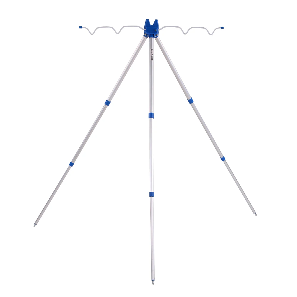 3 секции многофункциональная рыболовная стойка для удочек, отдыха Телескопический штатив, держатель для удочки для пляжа, снасти для серфинга 52-86 см - Цвет: Синий