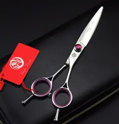 Фиолетовый дракон Профессиональный 6 дюймов 440C японский волос Резка Ножницы Парикмахерская Парикмахерские ножницы kapper scharen с случае