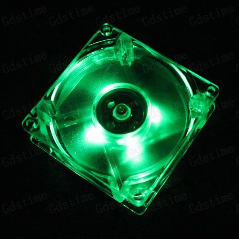 

2pcs Gdstime 12V 4Pin Green Light 80mm x25mm Computer Case DC Cooling Cooler Fan 80x80x25mm 8cm LED Fan