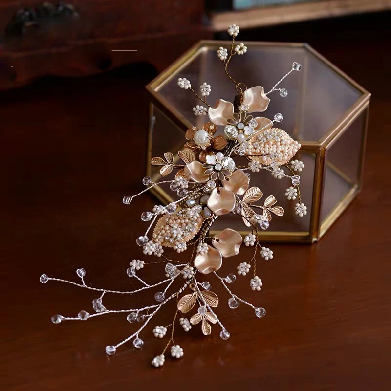 Ручной работы в стиле ретро барокко, повязки для волос для невесты, заколки для волос в стиле барокко, свадебные аксессуары для волос, жемчужные вечерние украшения для волос