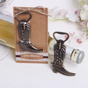 

"Just Hitched" wedding favor gift and giveaways for guest Boots shoes bottle opener wedding favours bridal shower gift box 50
