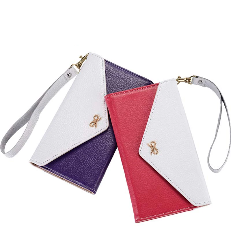 

wangcangli brand handmade custom handbag color matching lychee cell phone pocket for iphone X series phone case