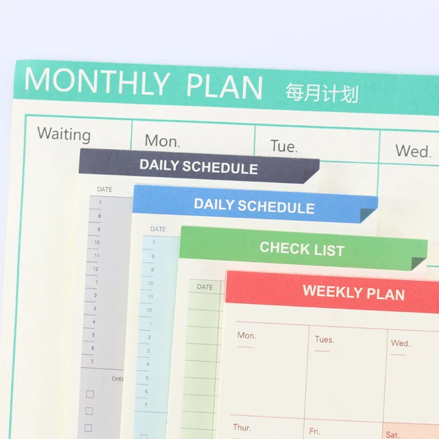 domikee 2019 new office school desk time planner writing pad set weekly time planner