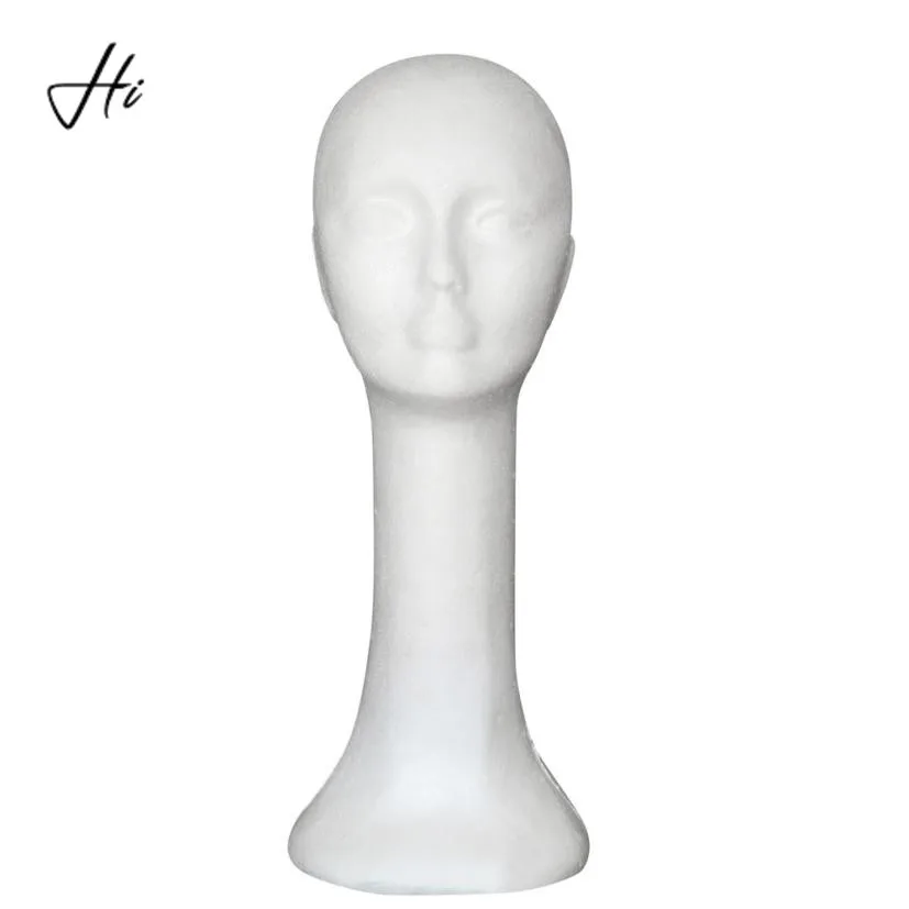 

New Styrofoam Long Neck Head Fake Bubble Model Glasses Haircutting Hair Wig Mannequin Hat Stand Display Special Designer Atrist