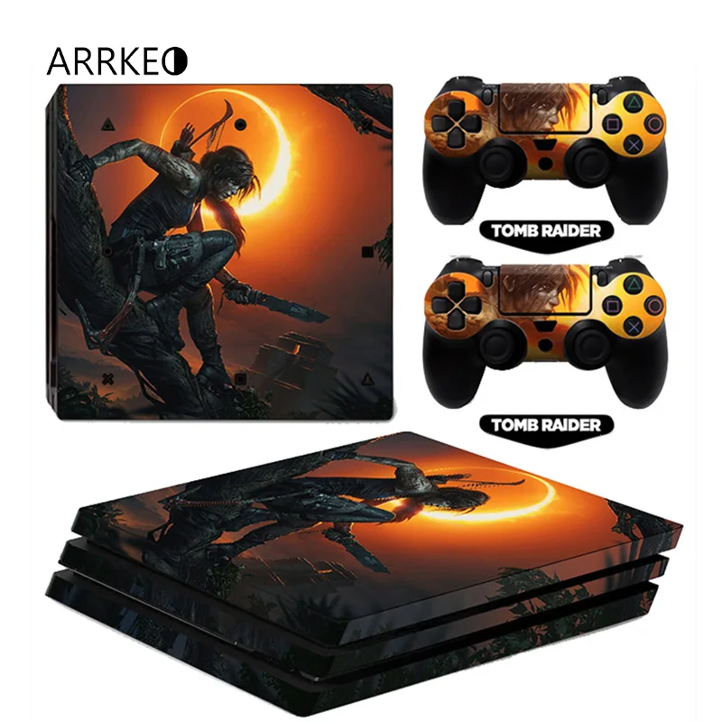 Виниловый чехол ARRKEO Shadow of the Tomb Raider наклейка для PS4 Pro Sony PlayStation 4 консоль и 2
