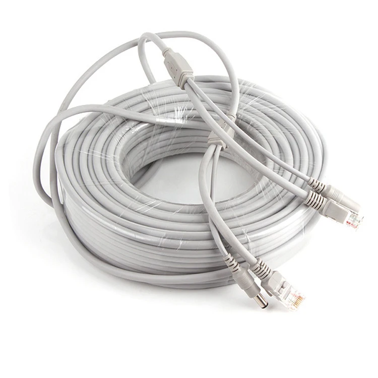 Кабель Ethernet RJ45 и DC Power CAT5/CAT 5e Удлинительный сетевой кабель для камеры 20 м/66