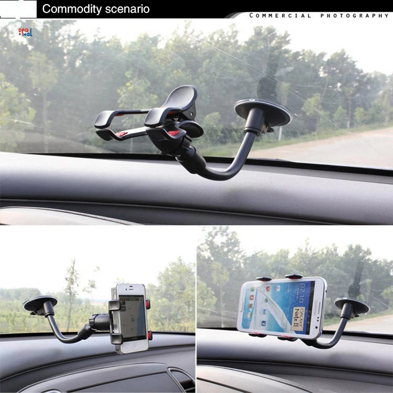 

For Samsung/Iphone Universal Long Arm Windshield mobile Cellphone Car Mount Bracket Holder ,Dashboard Stand Glass Sticky Bracket