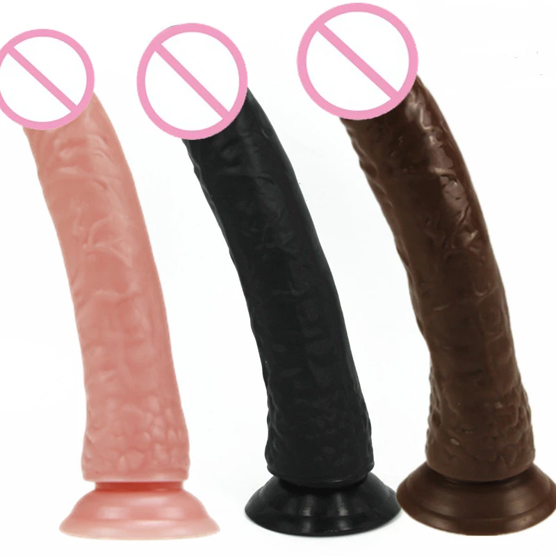 21cm 8 2inch Silicone Artificial Dildo Strong Suction cup Realistic Penis font b Sex b font