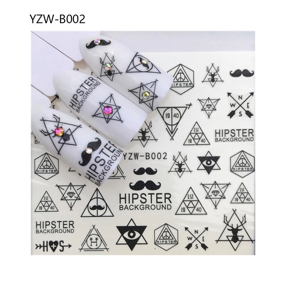 J036361A Новинка, 1 шт., наклейки для ногтей, специальные инструменты для самостоятельного дизайна ногтей, переводные наклейки с водой, смешанные Водные Наклейки для ногтей, инструмент для декора ногтей, Женский инструмент - Цвет: J036361A