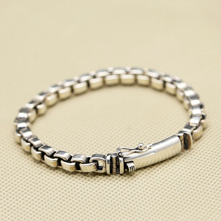 NEW! Handcrafted 925 Silver Link Chain Bracelet Vintage Sterling Silver