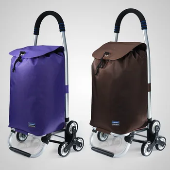 

Summer aluminum shopping cart small cart old man home light shopping cart climbing stairs folding trolley trailer
