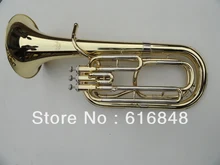 Wholesale – professional 3 straight key Bb bass,tenor French Horn is golden