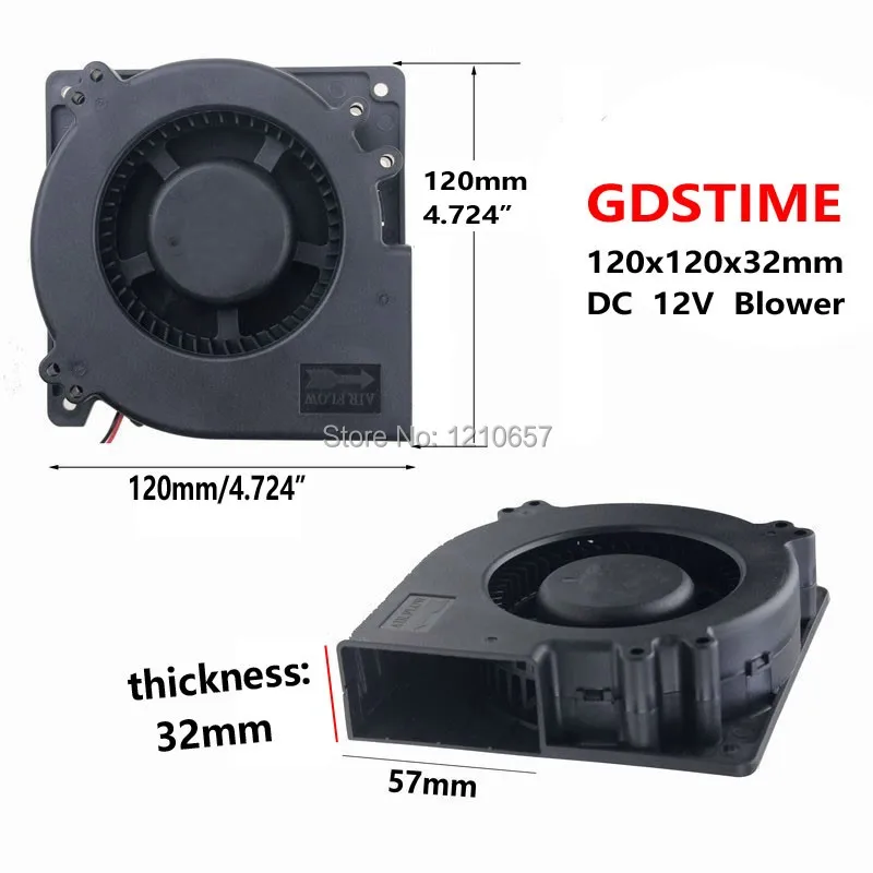 1 шт. Gdstime бесщеточный DC 120x32 мм 12 см 12032 24 В 2Pin шарикоподшипник Вентилятор охлаждения