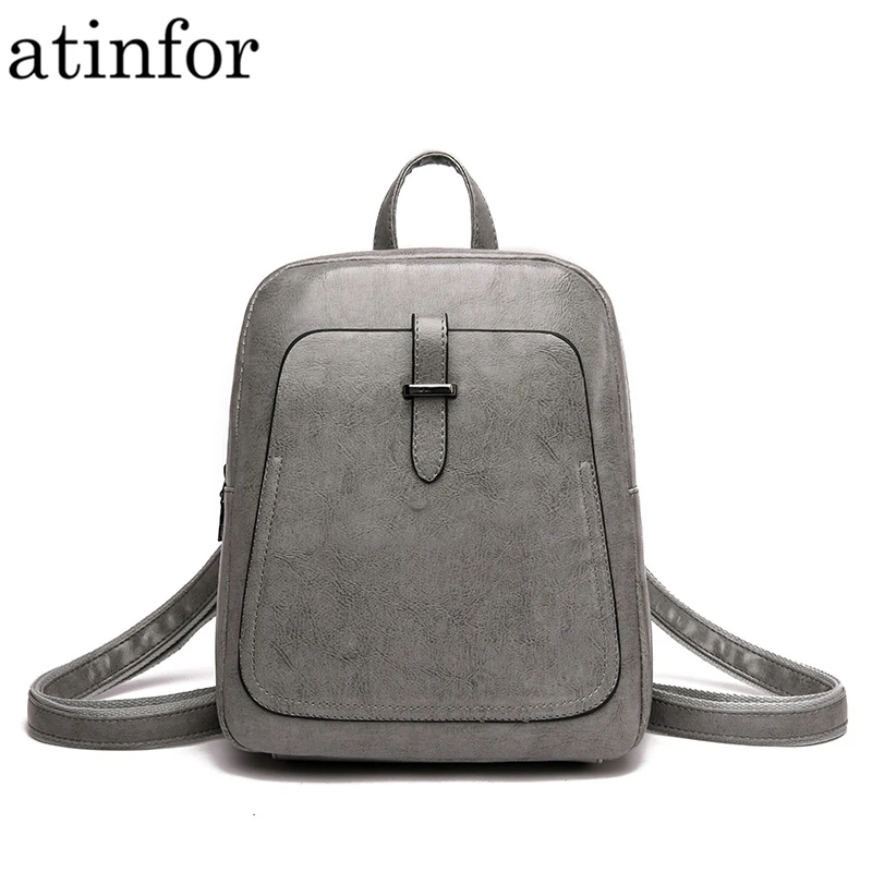 

atinfor Brand Multi-function Artificial Leather Anti-theft Small Backpack Women Vintage Backpacks Purse Shoulder Bags