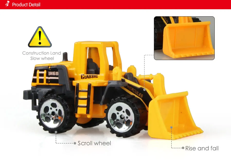 6 Types Mini Alloy Diecast Engineering Toy Car Vehicles Model Forklift Excavator Bulldozer Model Car Birthday Gift for Kids Boys