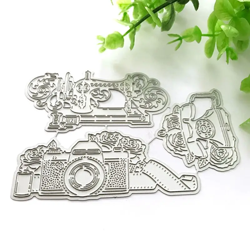 

Cartoon Camera Sewing Machine Phone Cutting Die Embossing Stencil Template Mold Paper Art Craft Scrapbook Bookmark Card Decotor