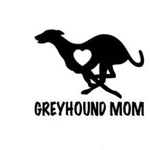 12CM 9CM Greyhound Mom Love Heart Dog Puppy Vinyl Decal Motorcycle Car Sticker Black Sliver C8