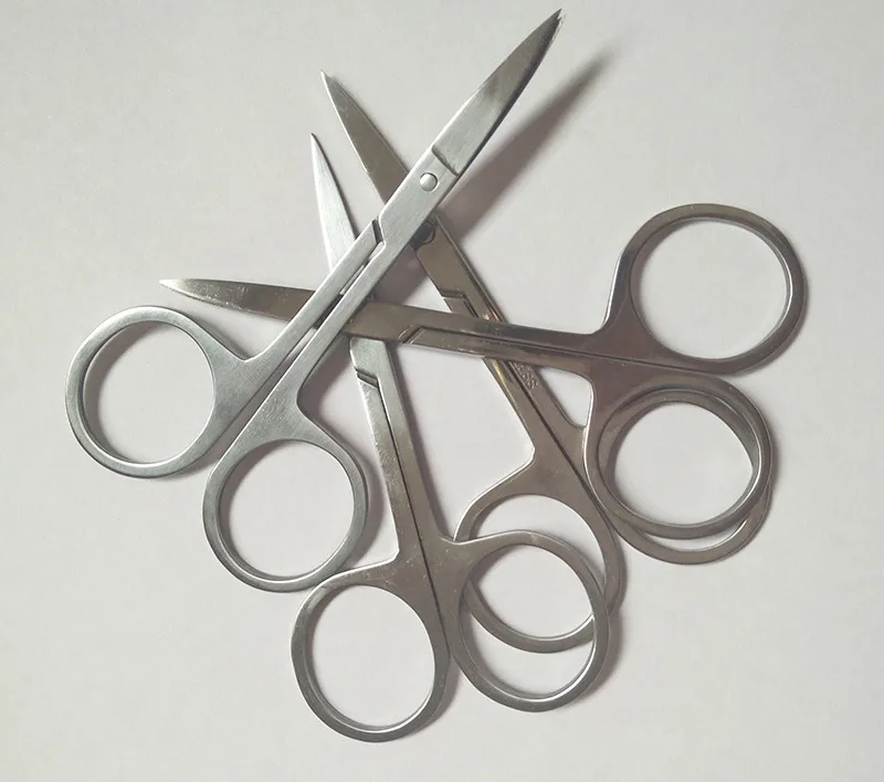 Superfície do Espelho Cortador de Sobrancelha Cabeça Reta Cutícula Profissional Manicure Pedicure Unhas Tesoura Nariz Cílios 600pcs 6 High Quality Beleza e saúde