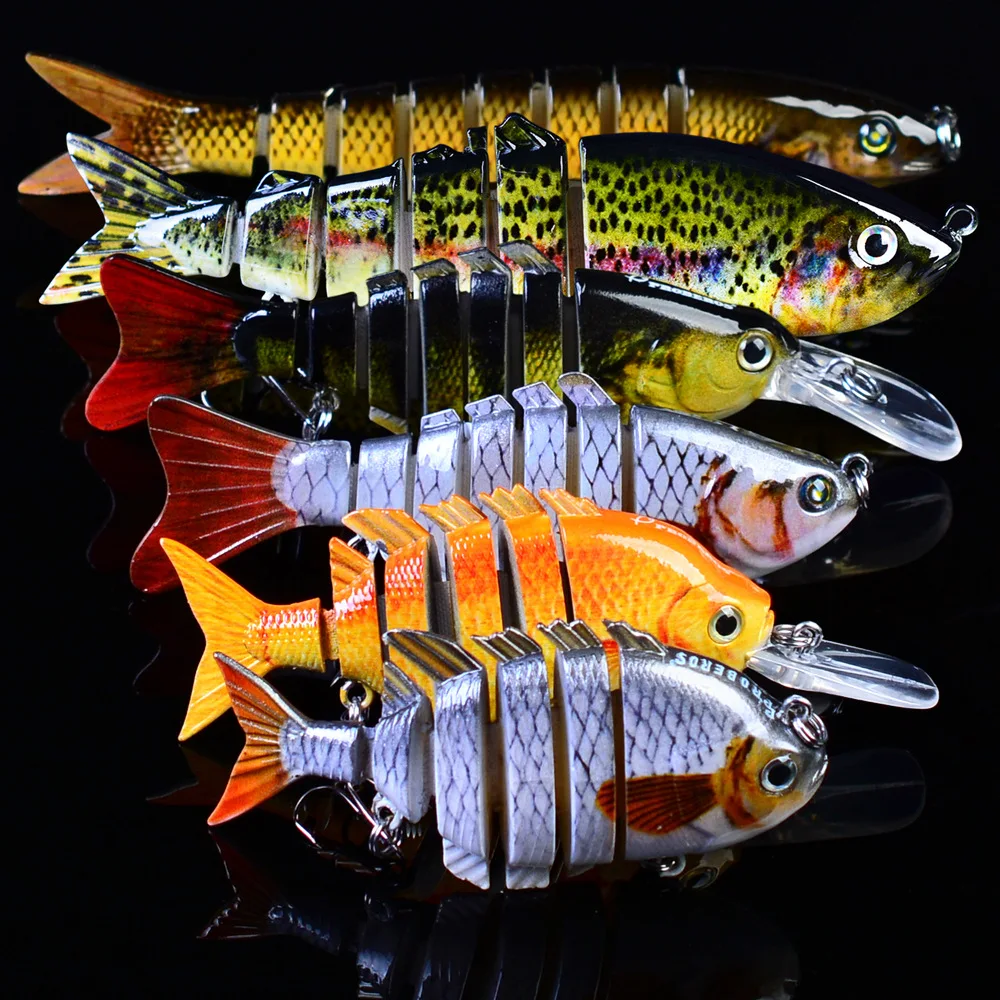 6Pcs Multi Jointed Fishing Lure Bait Swimbait 6 12 Hook Tackle Crankbaitin Fishing Lures from