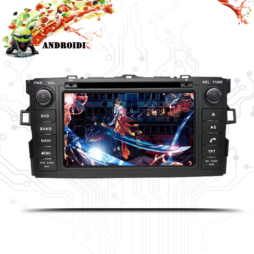 Clearance 7 inch 1024*600 screen Android 9.0 For Toyota Corolla 2012 13 Car radio gps stereo 2 din car dvd cassette player With Head Unit 5