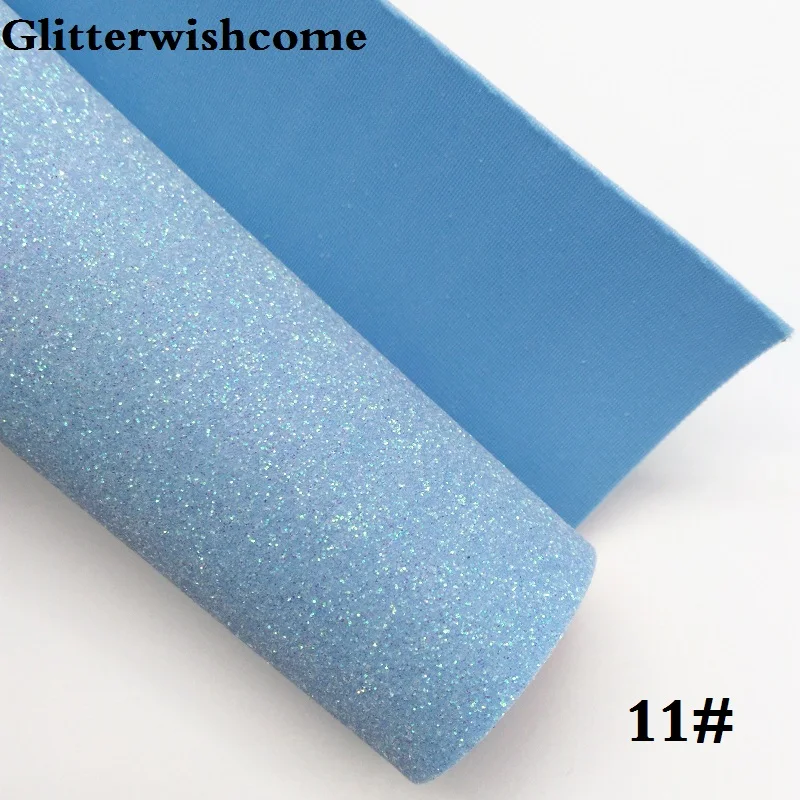 Glitterwishcome 30X134 см мини ролл синтетическая кожа, Fluo мелкие блестки кожа с лайкрой бэк винил для Луки, GM053 - Цвет: 11