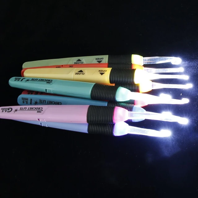 Weave Sewing Tool 2.5MM-6.5MM Led Light Up Crochet Hook Knitting Needles  Accessories