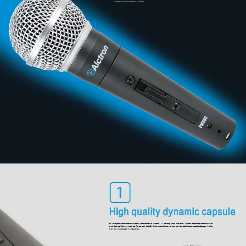 Alctron PM58S профессиональный проводной ручной музыкальный инструмент динамический микрофон для ktv, домашняя запись, сценическая производительность