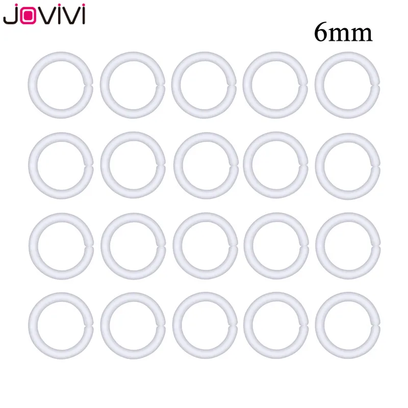 Jovivi 20 шт. 16 г гибкий акрил прозрачный перегородка кольца для носа фиксаторы Bioflex хряща Tragus серьги-спирали 6-12 мм внутренняя - Окраска металла: 20pcs 6mm