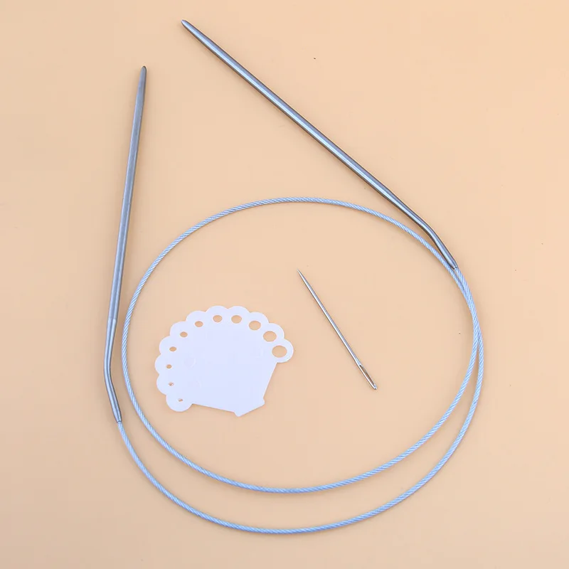 

11Pcs/Set 43CM/60CM/80CM/120CM 4Kinds Available Stainless Steel Circular Knitting Needles Set Weaving Needles Knitting Tools