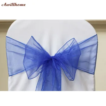 

150 pcs royal party decorations free shipping royal blue organza sash