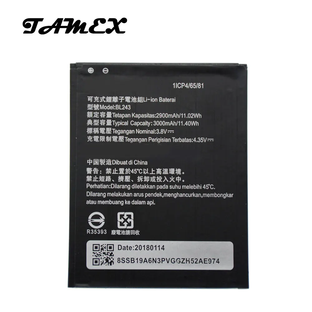 

BL243 Li-ion Battery Replacement For Lenovo K3 Note K50-T5 2900mAh Mobile Phone High Capacity Batteria + Fast Shipping
