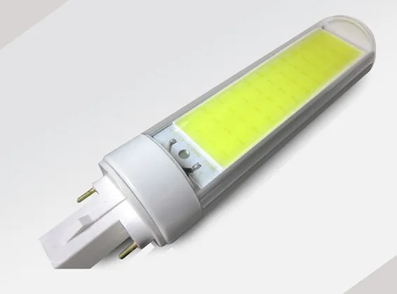 

50pcs/lot Horizontal Plug Lamp 10W COB led PL light 360 degree adjustable G24/E27 LED PL downlight AC85-265v