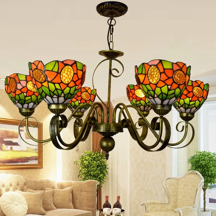 Europeo Simple Mediterráneo Blanco Tiffany Color Cristal