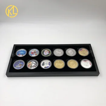 

KL 24pcs 4cm Hotsale Christmas Gifts Silver Plated Challenge Coin with Beautiful Princess and Christmas Tree for Happy new year